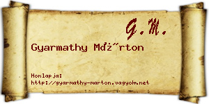 Gyarmathy Márton névjegykártya