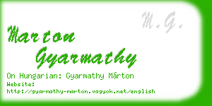 marton gyarmathy business card